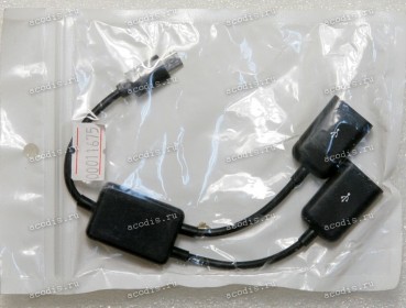 Кабель MicroUSB OTG male (штекер, папа) Charger HUB -> 2 шт * USB type A female (гнездо, мама)