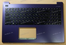 Keyboard Asus X553MA-1A + topcase (0KNB0-610GRU00, 90NB04X3-R31RU0)(Black-Purple/Matte/RUO) фиолетовая