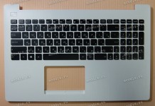Keyboard Asus X553MA-1G + topcase (0KN0-610MRU00, 90NB04X2-R31RU0) (Black-White/Matte/RUO) черная матовая