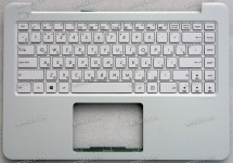 Keyboard Asus E402MA-2A + topcase + touchpad (0KNL0-4121RU00, 90NL0032-R31RU0) (White-White/Matte/RUO)