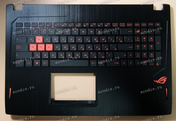 Keyboard Asus GL502V, GL502VT + topcase (13NB0AP1AP0311, 90NB0BJ1-R31RU0) (Black-Black/Matte/RUO/LED)