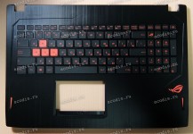 Keyboard Asus GL502V, GL502VT + topcase (13NB0AP1AP0311, 90NB0BJ1-R31RU0) (Black-Black/Matte/RUO/LED)