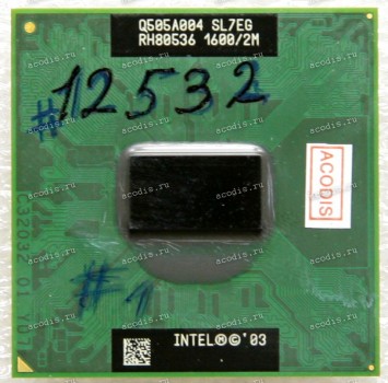 Процессор Socket 479/FC-µPGA Intel Pentium M 725 (p/n: SL7EG) (1.60GHz=100MHz x 16, 2MB