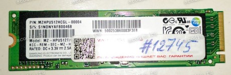 NGFF M.2 2280 SSD M key PCI-E only Samsung MZHPUS512HCGL-00004 512Gb (03B03-00060800) SSD P2X4512G M2 2280/UXM6601Q MZ-HPUS512T/004 ACHI