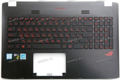 Keyboard Asus GL552JX + topcase (90NB07Z1-R31RU0, 13N0-RZA0F41, 13NB07Z1AP0341, 0KNB0-662GRU00, NSK-UPSBU, 9Z.N8BBU.S0R)