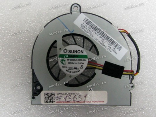 Кулер Toshiba P770, P770D, P775, P775D, P850, P850D, P855, P855D, Lenovo C225, C240, C245 (DC28000CCS0) 4 pin