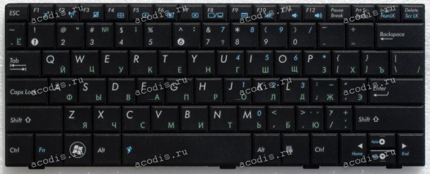 Keyboard Asus Eee PC 1008HA черная (0KNA-192RU02)