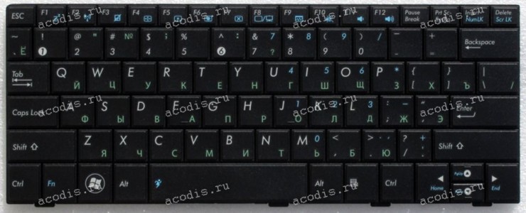 Keyboard Asus Eee PC 1008HA черная (0KNA-192RU02)