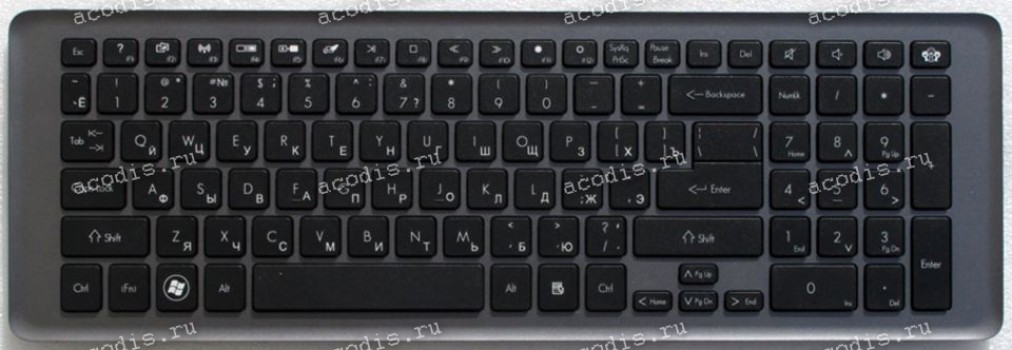 Keyboard Packard Bell EasyNote LV11H серая с рамкой (0KN0-YZ1RU01)