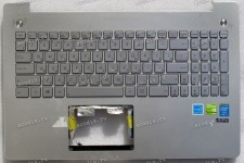 Keyboard Asus N550J, N550JV серебристая (13NB00K1AM0211, 13NB00K1AM0231, 13NB00K1AM0251, 13N0-P9A0211) + Topcase