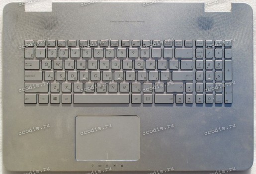 Keyboard Asus N751JK-1A, N751J, N751JX серебристая (90NB06K1-R31RU0, 13NB06K1AM0331) + Topcase
