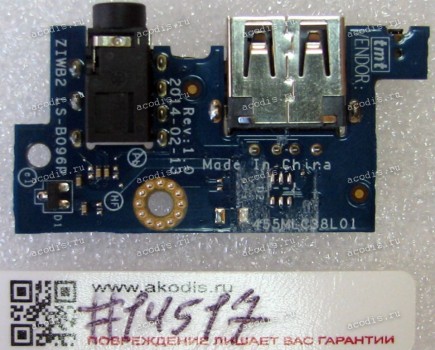 USB & Audio board Lenovo B40-45, B40-70, B50-30, B50-70, B50-80 (p/n ZIWB2 LS-B096P, 455MLC38L01)