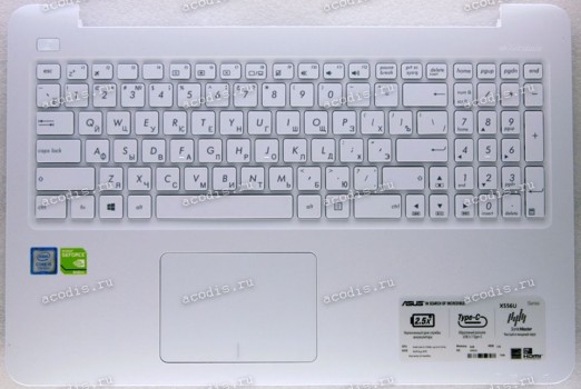 Keyboard Asus X556UA, X556UJ, X556UQ, X556UR, X556UV-3G белый (13N0-UAA0611, 13NB0BG5AP0211) + Topcase