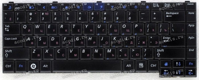 Keyboard Samsung NP-P510, P560, R505, R510, R560, R60, R70 чёрная матовая (CNBA5902295GBXJ, BA59-02295G, BA59-02295L)