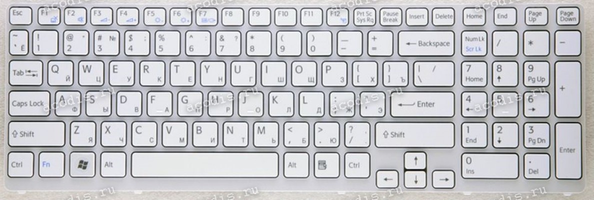 Keyboard Sony SVE 15, SVE17 белая матовая (149028851, 6H.4MRKB.038)