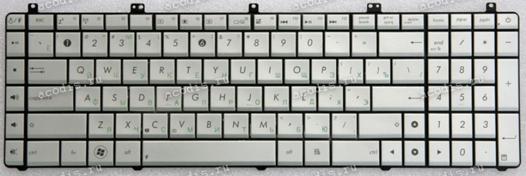 Keyboard Asus N55, N55S, N55SF, N55SL, N75, N75S, N75SF, N75SL, X5QS, X5QSF, PRO7DS, PRO7DSF, PRO7DSL, X7DS, X7DSF, X7DSL (p/n: 0KNB0-7200RU00) (Silver/Matte/RUO) серебристая матовая