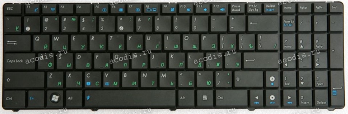 Keyboard Asus K50*, K51*, K60*, K61*, K62*, K70*, K72*, P50, X50*, X51*, X5*, X70I, F90 (Black/Matte/RUO) чёрная матовая русифицированная (04GNV91KRU00, MP-07G73SU-5283, 0KN0-EL1RU0, 09282017543)