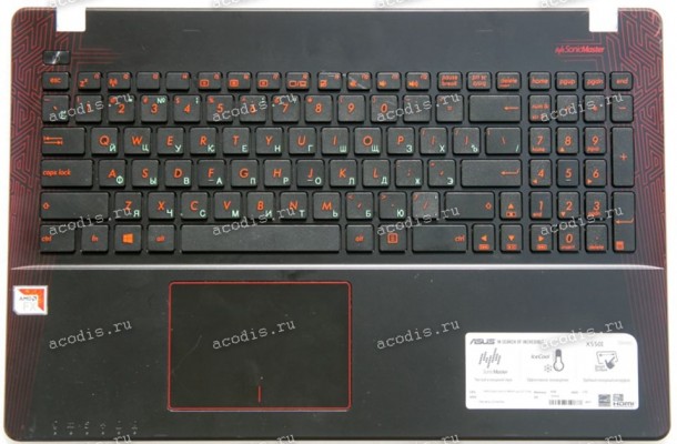 Keyboard Asus X550I чёрный матовый русифицированная (13NB0DBJAP0101, 13N1-0LA0301)+ Topcase