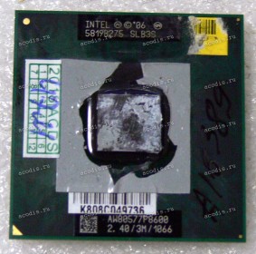 Процессор Socket P (PGA-478) Intel Core 2 Duo P8600 (p/n: SLB3S, SLGA4, SLGFD) (2.4GHz=266MHz x 9, 3Mb