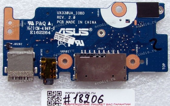 USB & Audio & CardReader board Asus UX330UA (p/n 90NB0CW0-R10010)