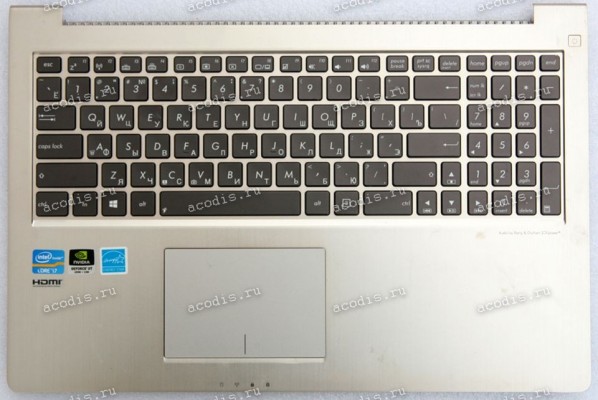 Keyboard Asus UX51, UX51VT серебристая русифицированная (13GNWO1AM102-1, 13N0-N4A0C21)+ Topcase