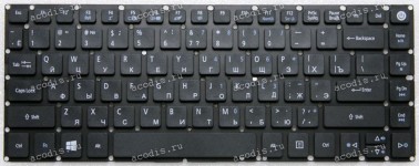 Keyboard Acer Aspire A114-31, A114-32, A314-21, A314-31, A314-32, E5-422G K4000, E5-473, E5-474G, E5-475G, E5-491G (6B.GQAN7.02) черная русифицированная
