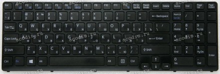 Keyboard Sony E17, SVE1713, SVE1713L1R, SVE1713A4R, SVE1713M1R, SVE1713X9R, SVE1713W1R, SVE1713P1R, SVE1713Y1R чёрная русифицированная (149161611RU, 9Z.N6CSW.G0R)