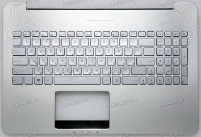 Keyboard Asus N552VW, N552VX-1A серебристый металл, русифицированная (90NB09P1-R31RU0)+ Topcase