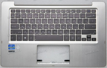 Keyboard Asus TX300CA серебристый, чёрная клавиатура (13N0-NYA0311, 13NB0071AM0611)+ Topcase