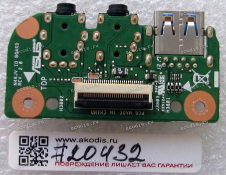 USB & Audio board Asus N46JV (p/n: 90NB01C0-R10020) REV:2.0