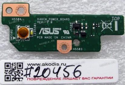 Power Button board Asus K46CA, K46CB, K46CM (p/n 90R-NTJPS1000U) REV:2.0