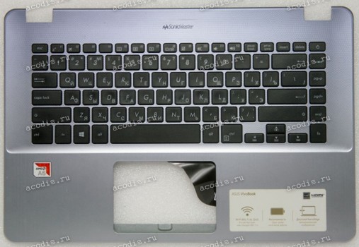 Keyboard Asus X505 серо-синий (90NB0I12-R30RU0, 13NB0F42P03011) + Topcase