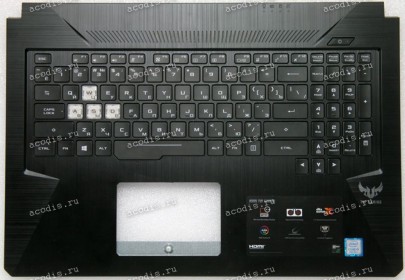 Keyboard Asus FX505 чёрный матовый, русифицированный (13N1-6EA0411, 13NR00Z1AP0101) + Topcase