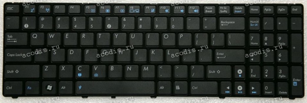 Keyboard Asus K52 нерусифицированная, чёрная (04GNV32KUS00-3, 0KN0-E02US03)