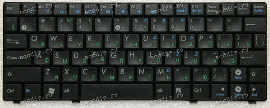 Keyboard Asus Eee PC T91, T91M, T91MT черная, русифицированная (версия 2) (V100462DS1, 0KNA-112RU01)