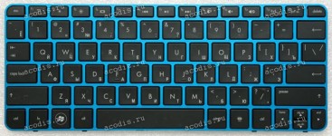 Keyboard HP mini 1103, 200-4200, 210-2000er, 200-4252sr, 210-4000 чёрная на голубом (V113246ES1, AENM1700010)