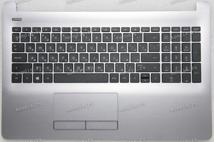 Keyboard HP 250 G6, 255 G6, 15-bs, 15-bw серебристый металлик, русифицированная (929904-251, AM204000110, 54214370, PK132041E05, BGNKEA1M2BNAZE, 7H1950, 71NFE332045, AP204000622, 7J1910, NSK-XDCSC, 9Z.NE1SC.C0R, 920-003388-02RevA, TM-03320-003) + Topcase