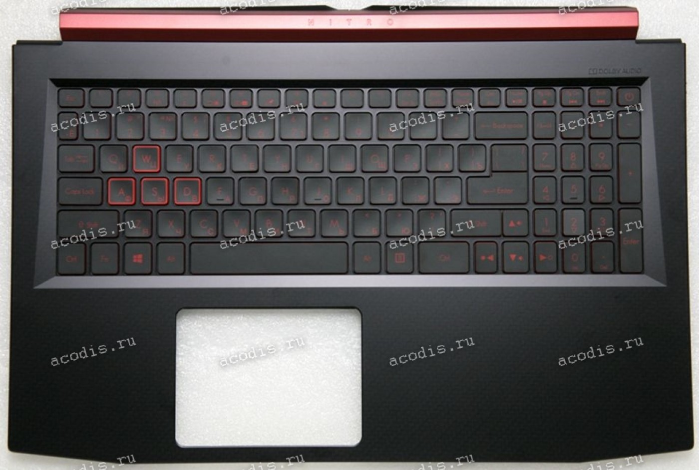 Keyboard Acer Nitro 5 AN515-51, AN515-52-76x9, AN515-54-51CU чёрно-красная  матовая русифицированная (