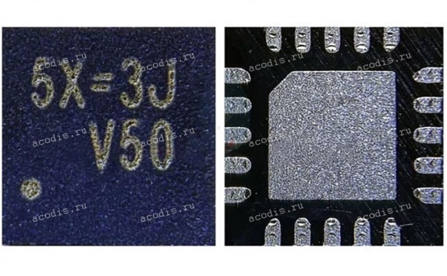 Микросхема RichTek RT6575DGQW (5X=xx, 5X = 1E, 5X = 1J, 5X = 2B, 5X = 2K, 5X = 2M,  5X = 3F, 5X = 3G, 5X = 3K,  5X = 4A, 5X = 4D, 5X = 4F, 5X = 4K, 5X = 5A, 5X = 5C, ) (WQFN-20L 3x3) ШИМ