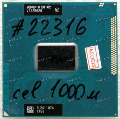 Процессор Socket G2 (rPGA988B) Intel Celeron 1000M (p/n: SR102) (2x1.8 GHz, 2x256KB L2, 2MiB L3, 22n