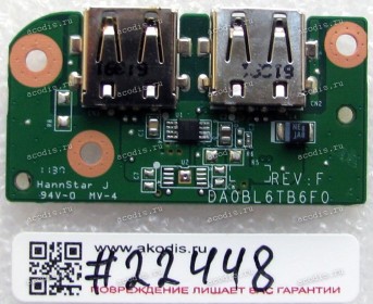 USB board Toshiba Satellite L750, L750D, L755, L755D (p/n: DA0BL6TB6F0) REV:F