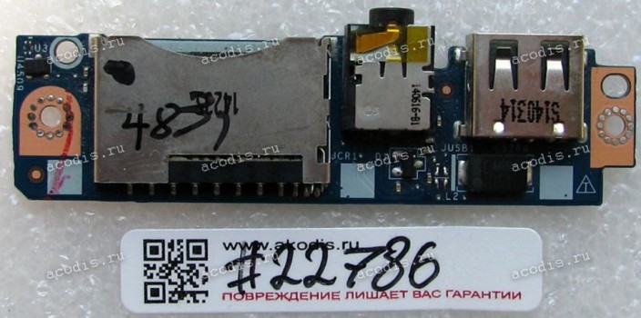 USB & Audio & CardReader board Lenovo Yoga 2 13  (p/n FRU 90005914, ZIVY0 LS-A922P)