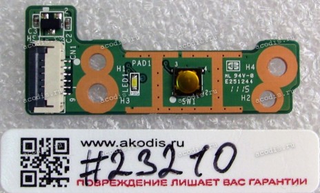 Power Button board HP Pavilion DV6-3000 (p/n: 35LX6PB0000) REV: D