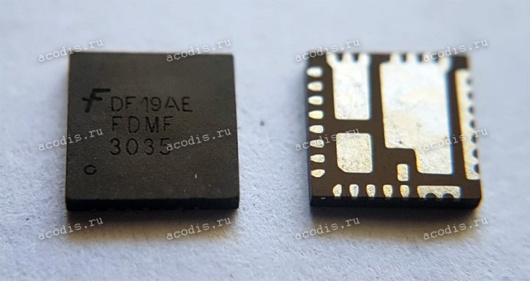 Микросхема ON Semiconductor FDMF3035, FDMF3035CT-ND полный аналог Vishay Siliconix SIC632 (QFN-31, PQFN31 55, 0.5P, CASE 483BR, SCALE 2.5:1)