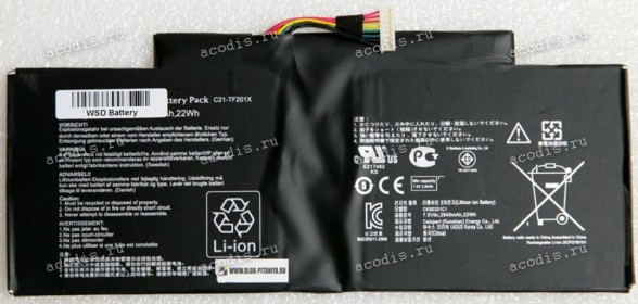 АКБ Asus Eee Pad TF201 2940 mAh, 22Wh (C21-TF201P)