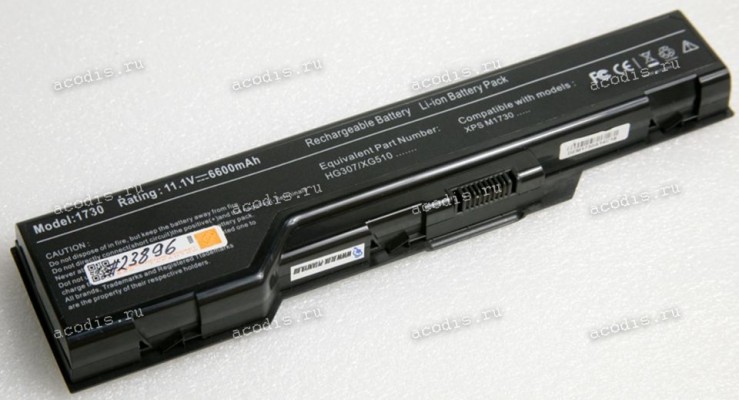 АКБ Dell XPS M1730 6600mAh (HG307, XG510, WG317, 312-0680) non-original