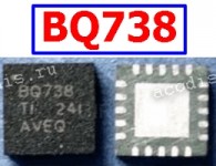 Микросхема Texas Instruments BQ24738, BQ24738H, BQ24738HRGRR, BQ24738RGRR, BQ738 QFN-20 Battery SMBus Charge Controller for Supporting Turbo Boost Mode 20-VQFN -40 to 85