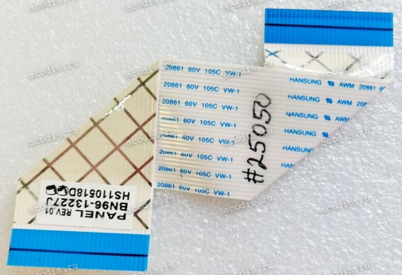 LCD LVDS FFC шлейф мониторный прямой 30 pin, шаг 1.0 mm, длина 115 mm Samsung SyncMaster S23A550H (p/n BN96-13227J), без замков