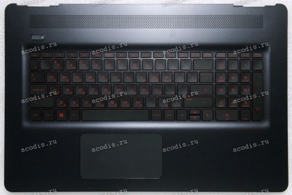 Keyboard HP Pavilion 17 Omen W005UR чёрная матовая, русифицированная (862973-251, DD1731, TFQ37G38TP203, ZYU EAG38002010, 6143BL1, W005UR, W010UR, W221UR, W013UR, BFVAH3A5W510CB, SG-80750-XAA)+Topcase