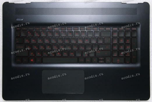 Keyboard HP Pavilion 17 Omen W005UR чёрная матовая, русифицированная (862973-251, DD1731, TFQ37G38TP203, ZYU EAG38002010, 6143BL1, W005UR, W010UR, W221UR, W013UR, BFVAH3A5W510CB, SG-80750-XAA)+Topcase